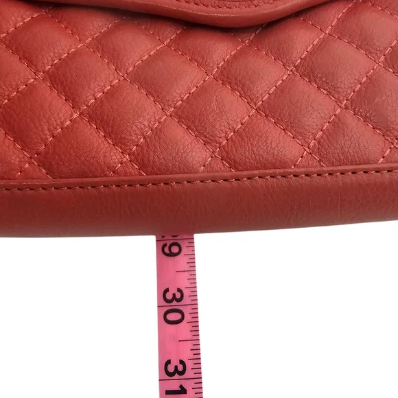 Rebecca Minkoff Red Studded Quilted Chain Adjustable Strap Crossbody Flap Bag - Picture 13 of 16